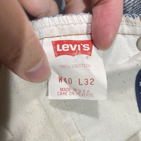 Vtg Levis 540 Denim Jeans Men Size 40x32 Made in USA Blue Distressed Brown Tag - Picture 12 of 15